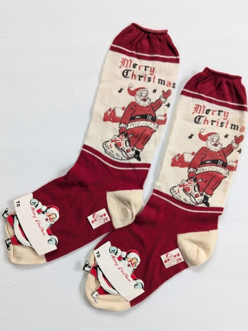 NWT Vintage 1950's Childrens Christmas Socks